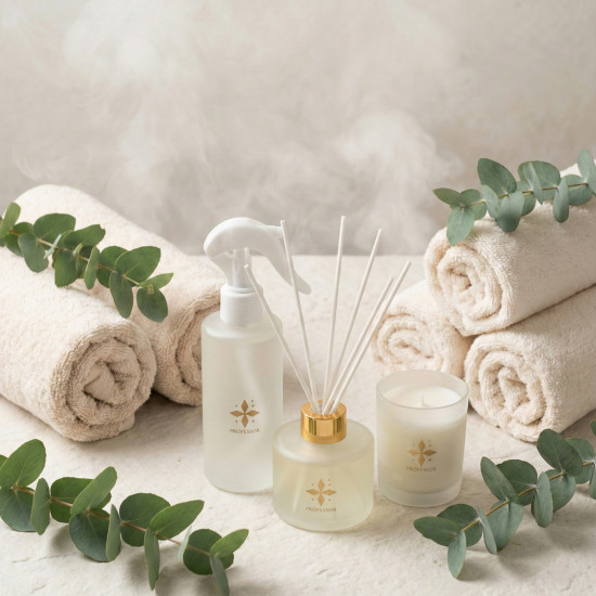 Amber Scented Trio Set: Air Freshener, Reed Diffuser, and Candle