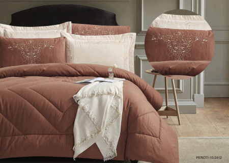 6-Piece Embroidered Double Super King-Size Comforter Set