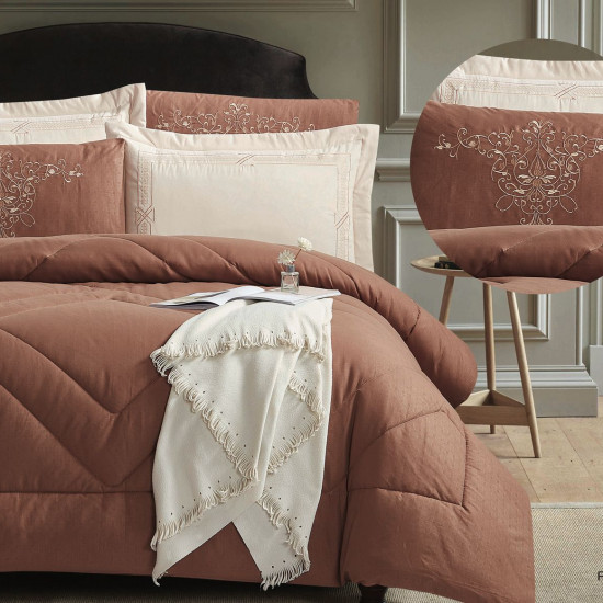 6-Piece Embroidered Double Super King-Size Comforter Set 6-Piece Embroidered Double Super King-Size Comforter Set