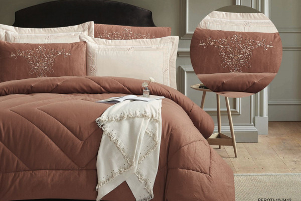 6-Piece Embroidered Double Super King-Size Comforter Set