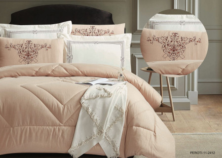 6-Piece Embroidered Double Super King-Size Comforter Set