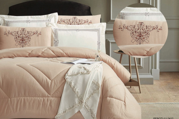 6-Piece Embroidered Double Super King-Size Comforter Set