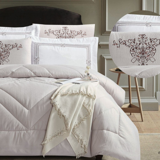6-Piece Embroidered Double Super King-Size Comforter Set 6-Piece Embroidered Double Super King-Size Comforter Set