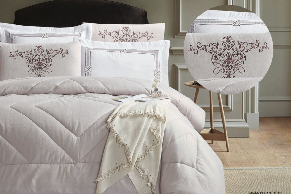 6-Piece Embroidered Double Super King-Size Comforter Set