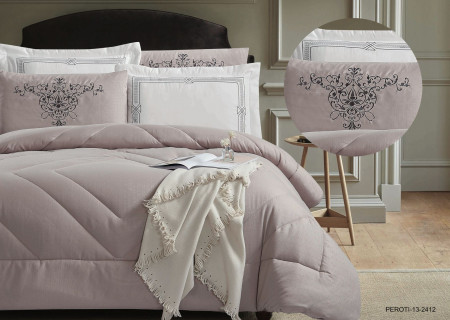 6-Piece Embroidered Double Super King-Size Comforter Set
