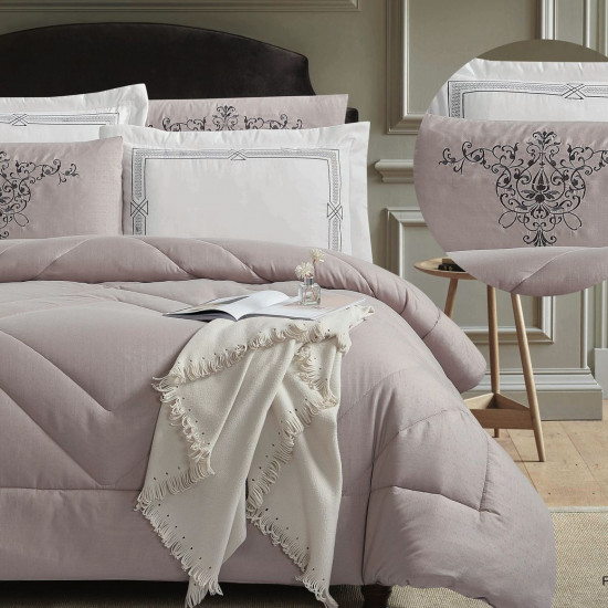 6-Piece Embroidered Double Super King-Size Comforter Set 6-Piece Embroidered Double Super King-Size Comforter Set