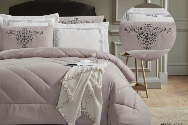 6-Piece Embroidered Double Super King-Size Comforter Set