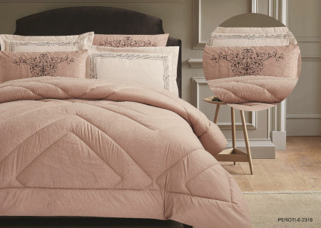 6-Piece Embroidered Double Super King-Size Comforter Set
