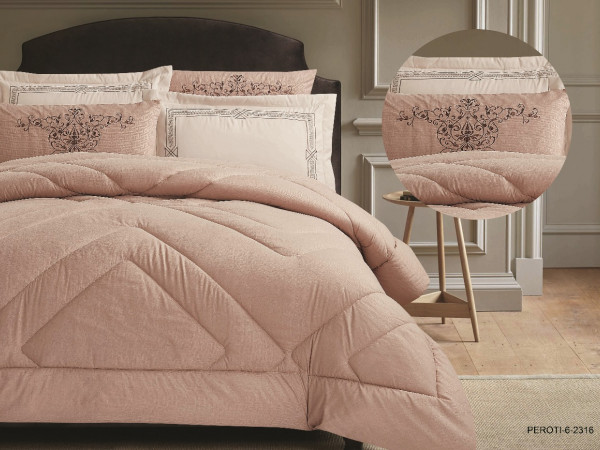 6-Piece Embroidered Double Super King-Size Comforter Set