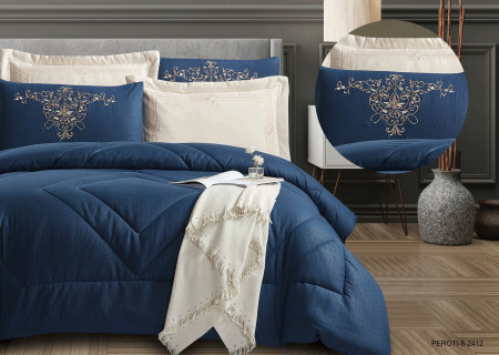 6-Piece Embroidered Double Super King-Size Comforter Set