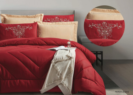 6-Piece Embroidered Double Super King-Size Comforter Set