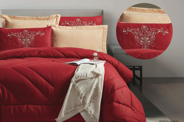 6-Piece Embroidered Double Super King-Size Comforter Set