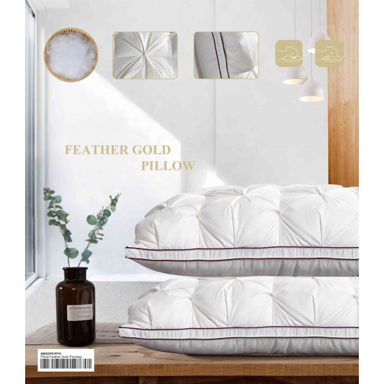 PILLOW-FREATHER GOLD