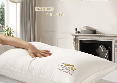 Natural Soybean Soft Pillow – Off-White Silky Finish, Warm & Hypoallergenic Comfort (50 × 75 cm)