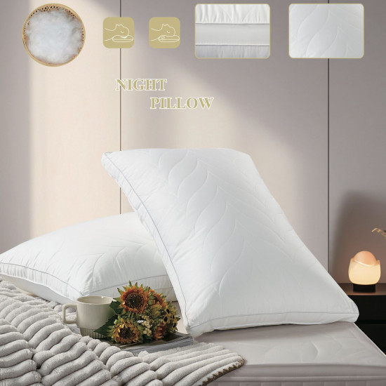 Luxurious Embroidered Pillow – Medium Soft, 50×75 cm