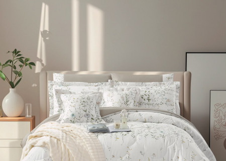 8-Piece Luxury Cotton Bedding Set with Silky Comforter – Ultra Cool & Soft