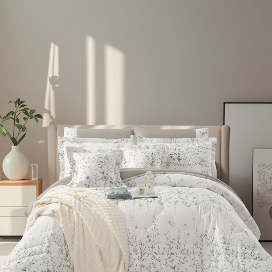 8-Piece Luxury Cotton Bedding Set with Silky Comforter – Ultra Cool & Soft