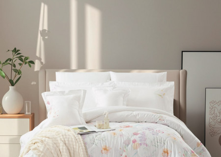 8-Piece Luxury Cotton Bedding Set with Silky Comforter – Ultra Cool & Soft