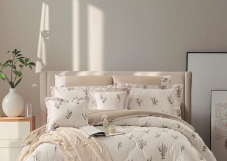 8-Piece Luxury Cotton Bedding Set with Silky Comforter – Ultra Cool & Soft