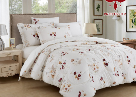 4-Piece Single Size Comforter Set - 100% Cotton