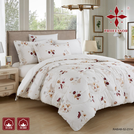 4-Piece Single Size Comforter Set - 100% Cotton