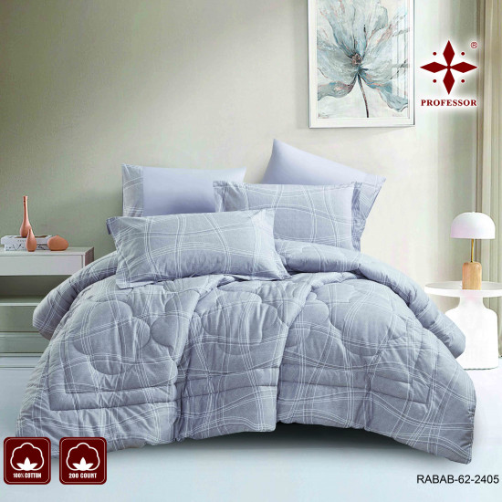 4-Piece Single Size Comforter Set - 100% Cotton