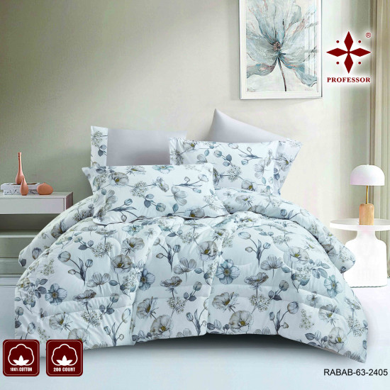 4-Piece Single Size Comforter Set - 100% Cotton