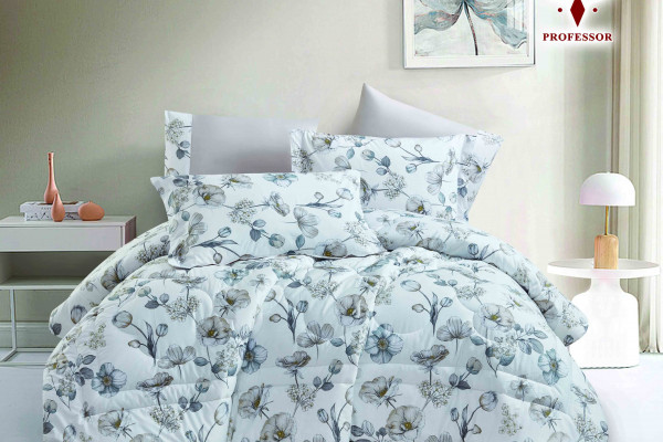 4-Piece Single Size Comforter Set - 100% Cotton