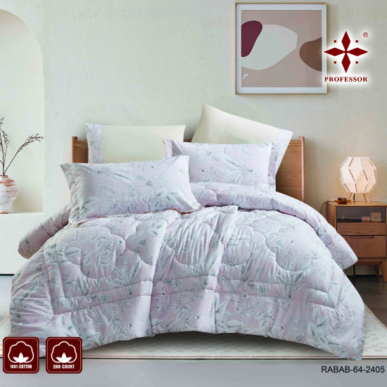 4-Piece Single Size Comforter Set - 100% Cotton