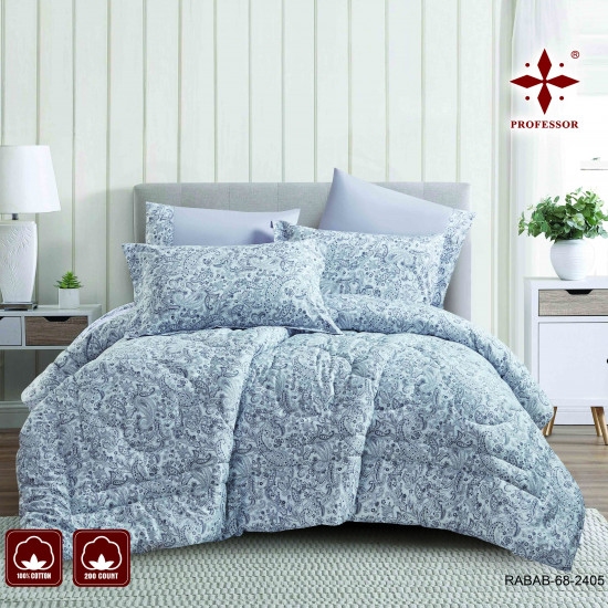 4-Piece Single Size Comforter Set - 100% Cotton