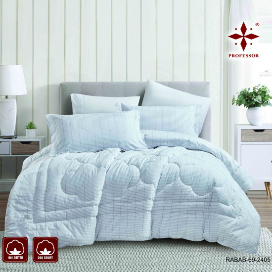 4-Piece Single Size Comforter Set - 100% Cotton