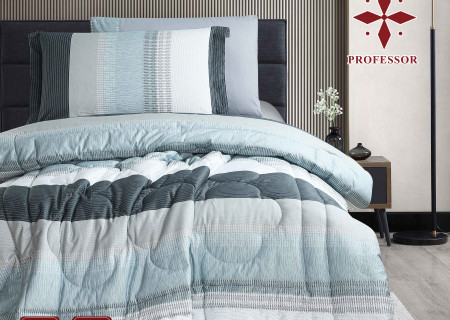 4-Piece Single Size Comforter Set - 100% Cotton