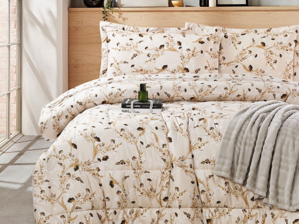Queen Size 4PCS Bedding Set – Comforter, Fitted Sheet & Pillowcases