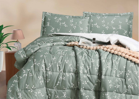 Queen Size 4PCS Bedding Set – Comforter, Fitted Sheet & Pillowcases