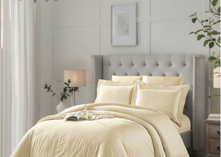 100% Cotton 300TC 6PCS Comforter Set with Elegant Lace Detailing