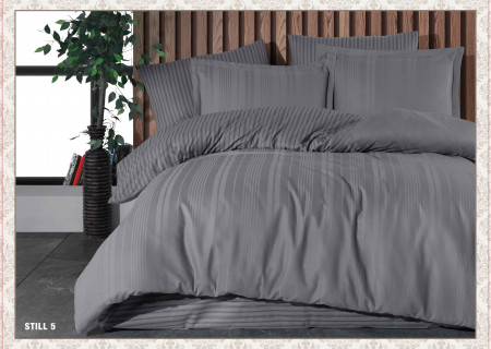 Elite Home 4PC Single Comforter Set,Elegant Dobby, Grey