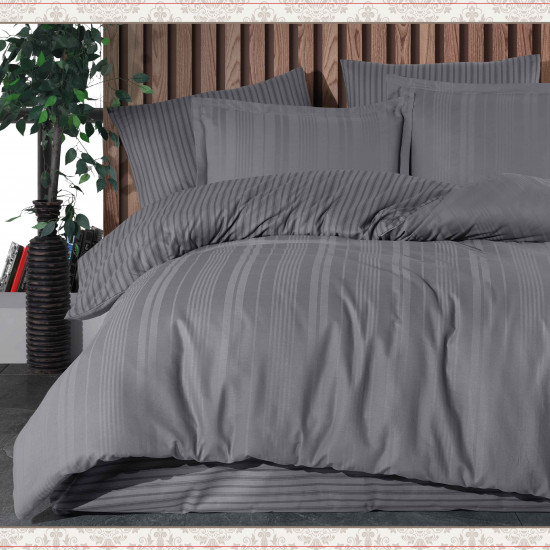 Elite Home 4PC Single Comforter Set,Elegant Dobby, Grey