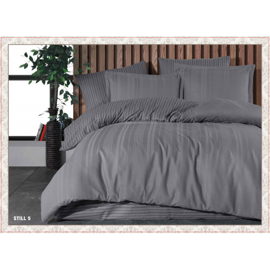 Elite Home 4PC Single Comforter Set,Elegant Dobby, Grey