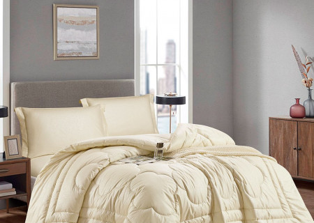 Queen Size 4-Piece Comforter Set – Jacquard Front, 100% Cotton Back