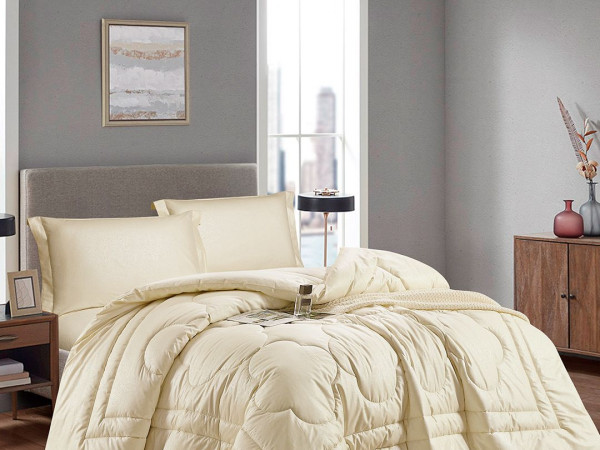 Queen Size 4-Piece Comforter Set – Jacquard Front, 100% Cotton Back