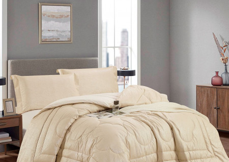 Queen Size 4-Piece Comforter Set – Jacquard Front, 100% Cotton Back