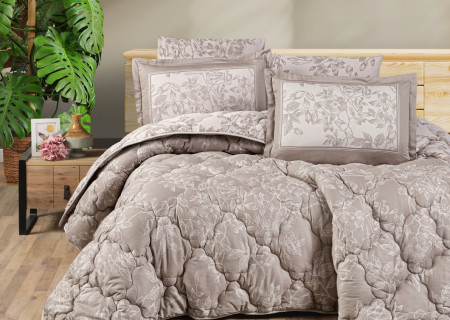 6-Piece Double Super King Size Comforter Set – 100% Super Premium Turkish Cotton, Double-Face Design