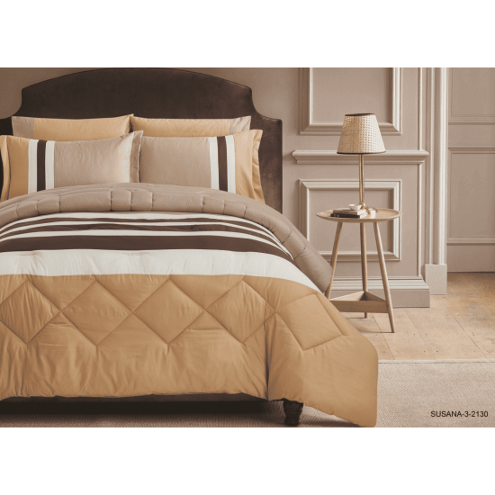 Elite Home 4Pc Single Comforter Set, Microfiber, Gold