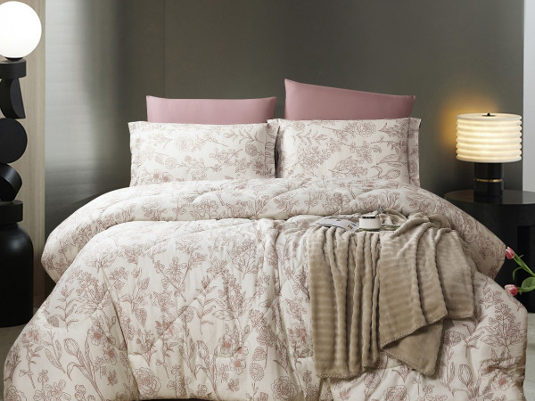 100% Cotton Comforter Set – 4-Piece Single Bed Bedding