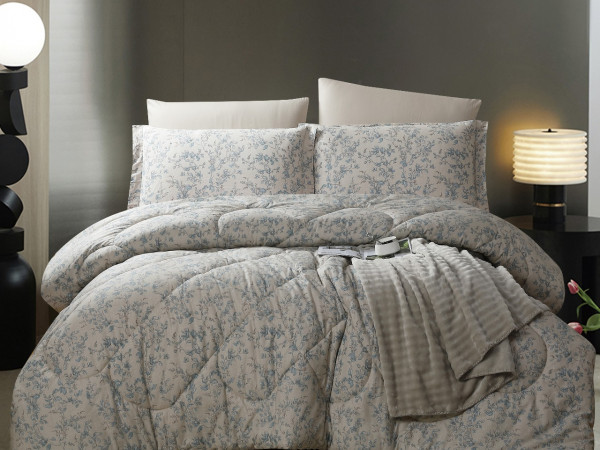 100% Cotton Comforter Set – 4-Piece Single Bed Bedding