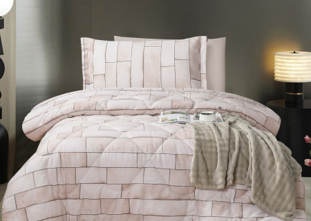 100% Cotton Comforter Set – 4-Piece Single Bed Bedding
