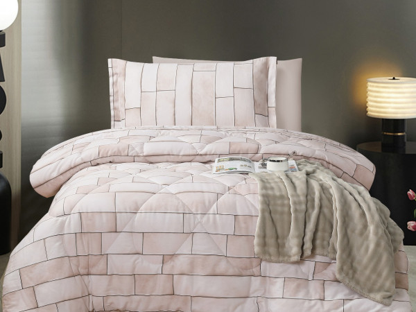 100% Cotton Comforter Set – 4-Piece Single Bed Bedding