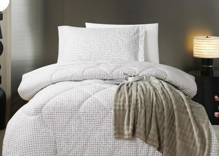 100% Cotton Comforter Set – 4-Piece Single Bed Bedding