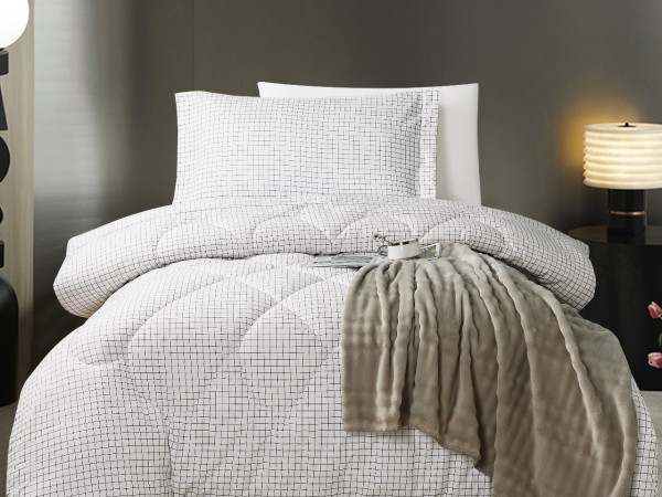 100% Cotton Comforter Set – 4-Piece Single Bed Bedding