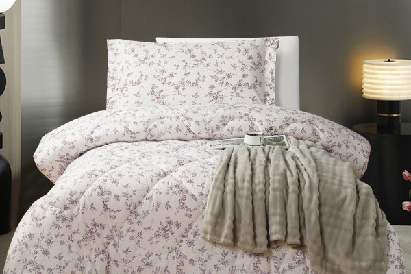 100% Cotton Comforter Set – 4-Piece Single Bed Bedding
